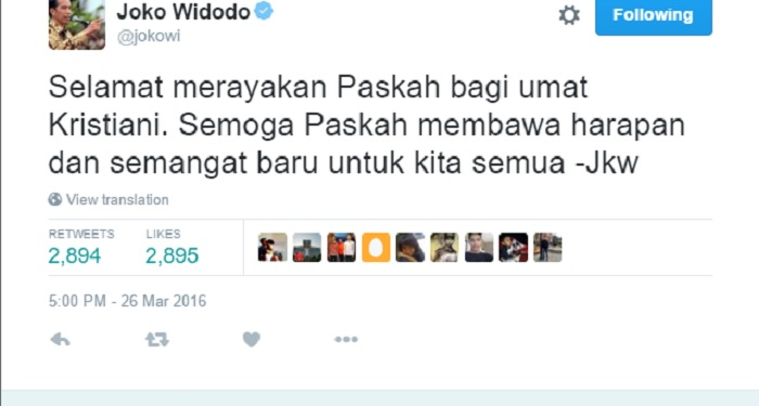 Saat Jokowi Sampaikan Salam Paskah