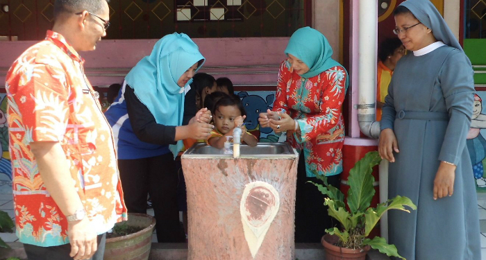 PAUD Santa Theresia Wedi Gelar Acara Peringatan ‘Hari Cuci Tangan Pakai Sabun’