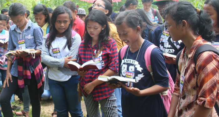 SMP Pangudi Luhur Wedi Adakan Ziarek Ke Gua Tritis