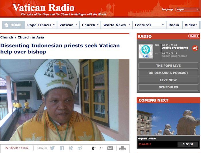 Vatican Radio Muat Berita Terkait Polemik di Keuskupan Ruteng