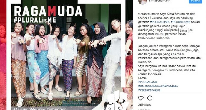 Kampanye Ke-Bhinekaan ala Siswa SMAK Kolose Kanisius dan SMA Islam Al-Izhar Pondok Labu