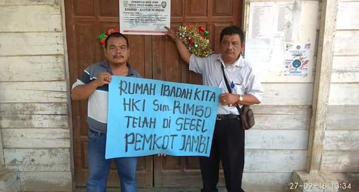 Tiga Gereja di Jambi Disegel