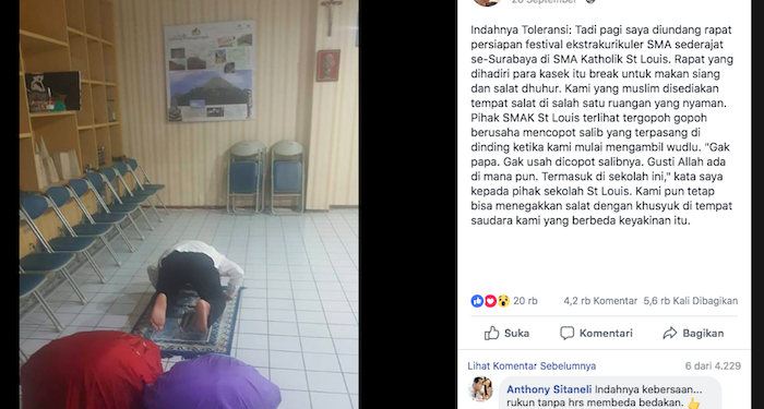 Decak Kagum untuk Umat Muslim yang Sholat di Sekolah Katolik