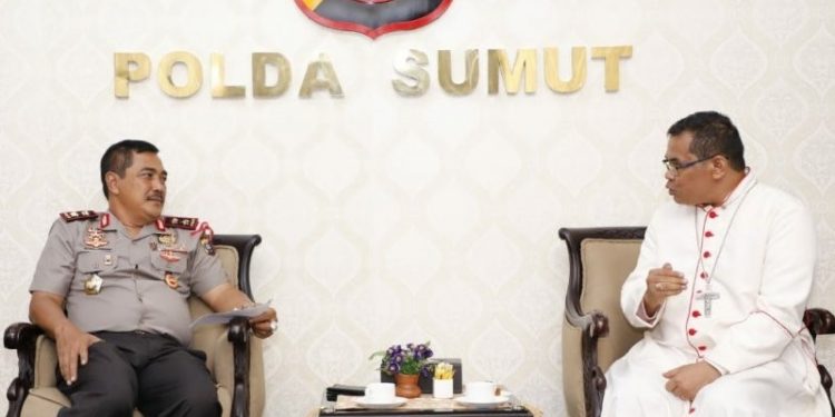 Kapolda Sumut Minta Uskup Medan Bantu Polri Jaga Keamanan