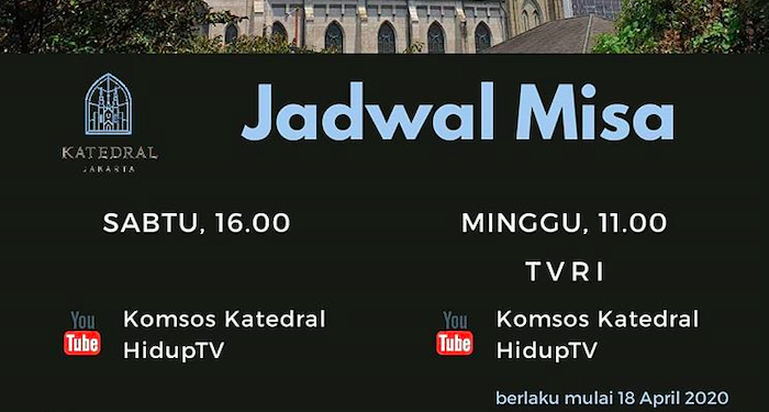 Jadwal Tayang Misa Hari Minggu di TVRI Digeser ke Pukul 11.00 WIB