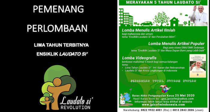 JPIC-OFM Indonesia Umumkan Hasil Lomba Laudato Si, Pemenang Didominasi Seminaris