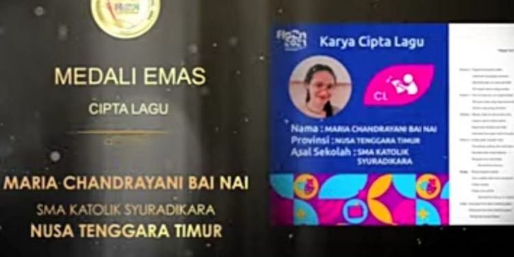 Siswi SMA Katolik Syuradikara Ende Flores NTT Raih Medali Emas Lomba Cipta Lagu Tingkat Nasional
