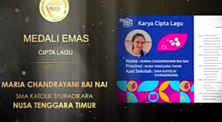 Siswi SMA Katolik Syuradikara Ende Flores NTT Raih Medali Emas Lomba Cipta Lagu Tingkat Nasional