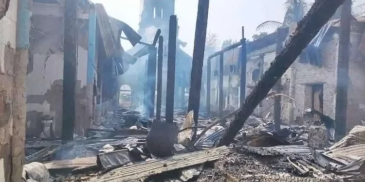 Junta Militer Bakar Gereja Katolik dan Biara Suster di Myanmar, Sebuah Kapela Adorasi  Luput