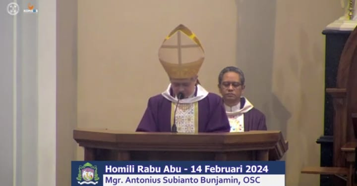Khotbah Misa Rabu Abu Uskup Bandung, Mgr. Anton Subianto Bunjamin OSC